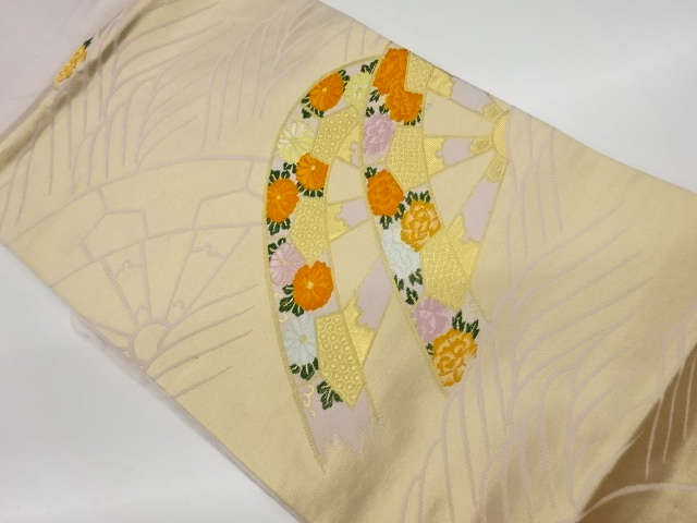 JAPANESE KIMONO / VINTAGE NAGOYA OBI / WOVEN PEONY & KIKU